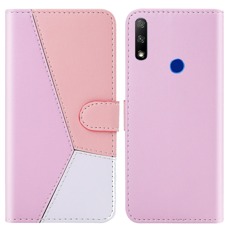 For Huawei Honor 9X Tricolor Stitching Horizontal Flip TPU + PU Leather Case with Holder & Card Slots & Wallet