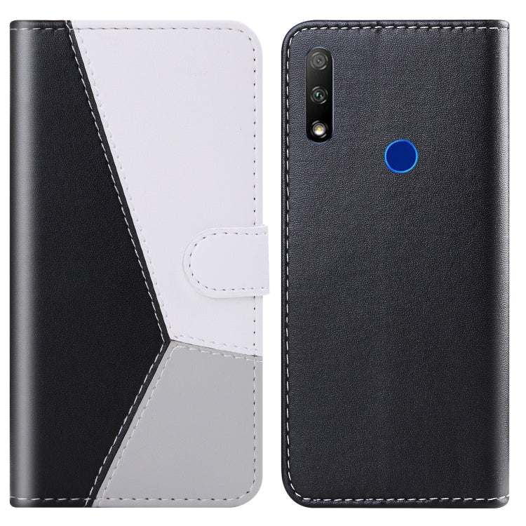 For Huawei Honor 9X Tricolor Stitching Horizontal Flip TPU + PU Leather Case with Holder & Card Slots & Wallet
