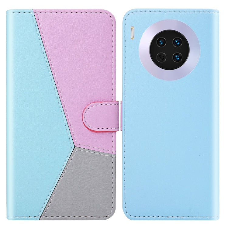 For Huawei Mate 30 Tricolor Stitching Horizontal Flip TPU + PU Leather Case with Holder & Card Slots & Wallet