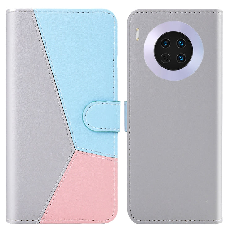 For Huawei Mate 30 Tricolor Stitching Horizontal Flip TPU + PU Leather Case with Holder & Card Slots & Wallet