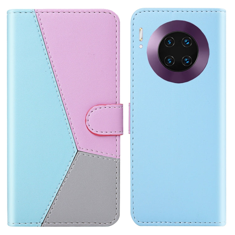 For Huawei Mate 30 Pro Tricolor Stitching Horizontal Flip TPU + PU Leather Case with Holder & Card Slots & Wallet