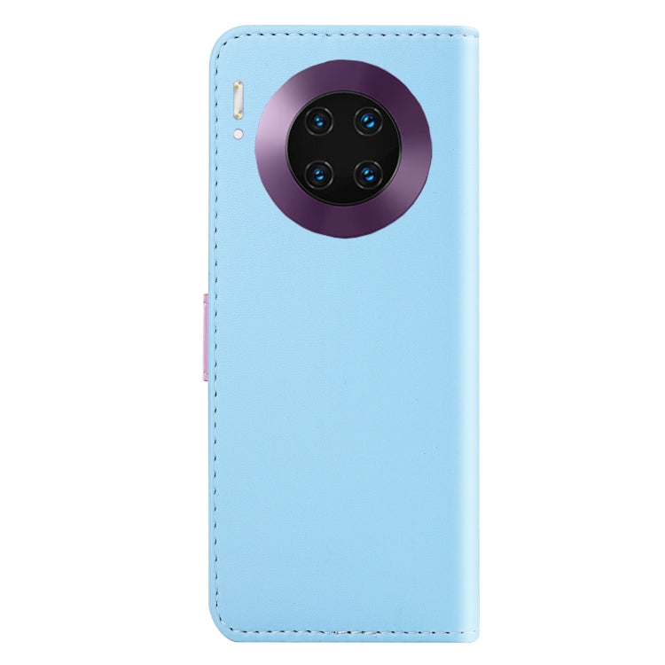 For Huawei Mate 30 Pro Tricolor Stitching Horizontal Flip TPU + PU Leather Case with Holder & Card Slots & Wallet