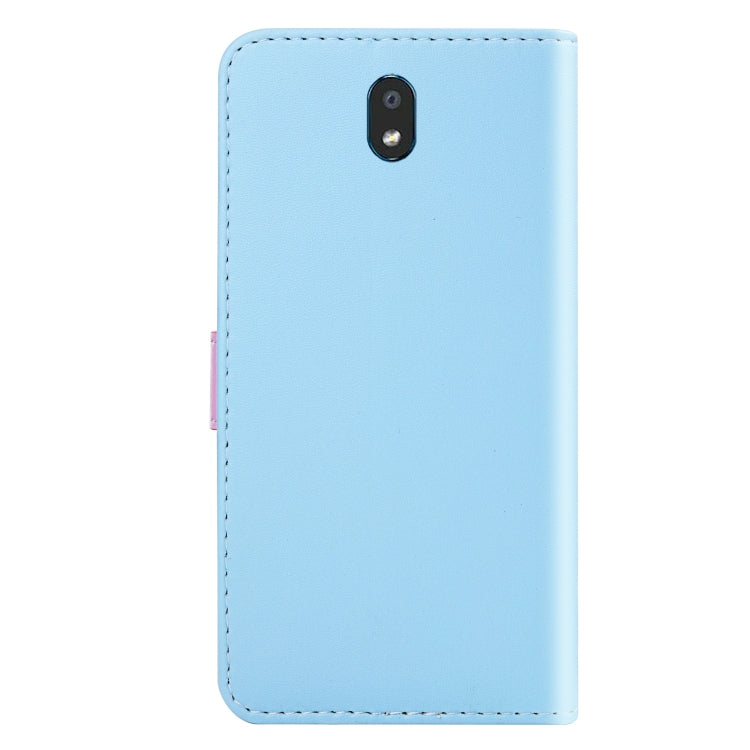 For LG K30 (2019) Tricolor Stitching Horizontal Flip TPU + PU Leather Case with Holder & Card Slots & Wallet