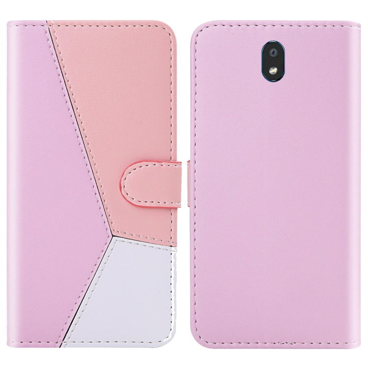 For LG K30 (2019) Tricolor Stitching Horizontal Flip TPU + PU Leather Case with Holder & Card Slots & Wallet