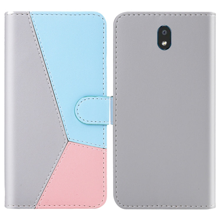 For LG K30 (2019) Tricolor Stitching Horizontal Flip TPU + PU Leather Case with Holder & Card Slots & Wallet