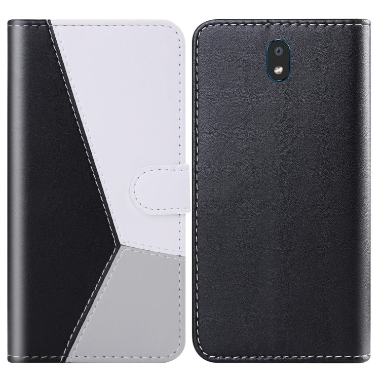 For LG K30 (2019) Tricolor Stitching Horizontal Flip TPU + PU Leather Case with Holder & Card Slots & Wallet