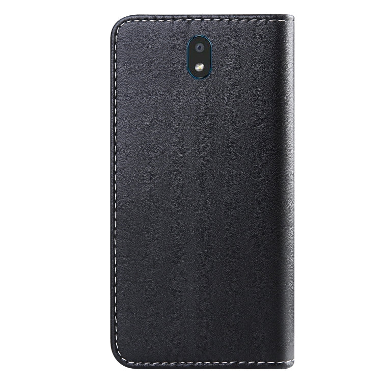 For LG K30 (2019) Tricolor Stitching Horizontal Flip TPU + PU Leather Case with Holder & Card Slots & Wallet