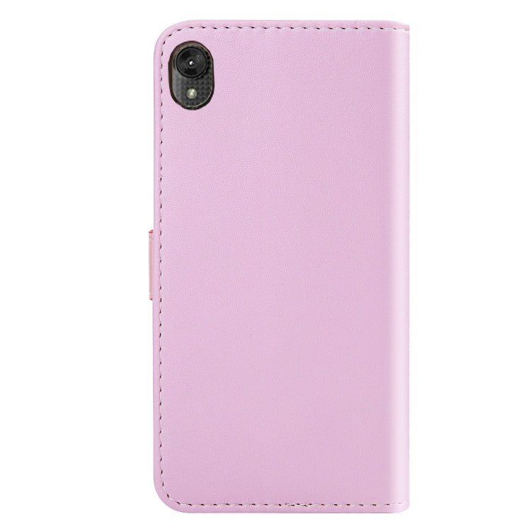 For Motorola Moto E6 Tricolor Stitching Horizontal Flip TPU + PU Leather Case with Holder & Card Slots & Wallet