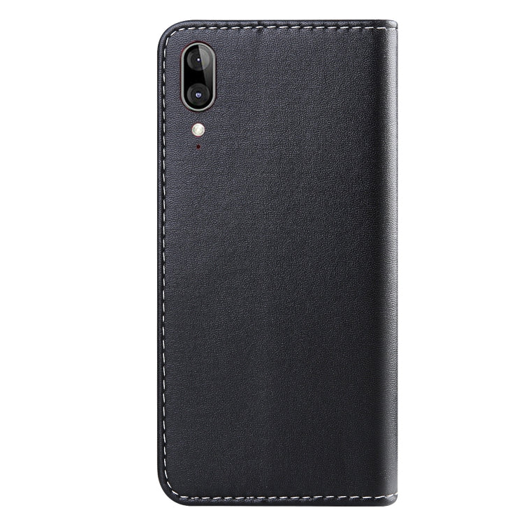 For Motorola Moto E6 Plus Tricolor Stitching Horizontal Flip TPU + PU Leather Case with Holder & Card Slots & Wallet
