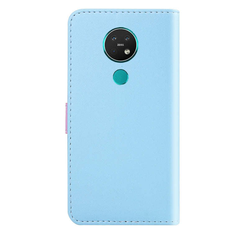 For Nokia 7.2 Tricolor Stitching Horizontal Flip TPU + PU Leather Case with Holder & Card Slots & Wallet
