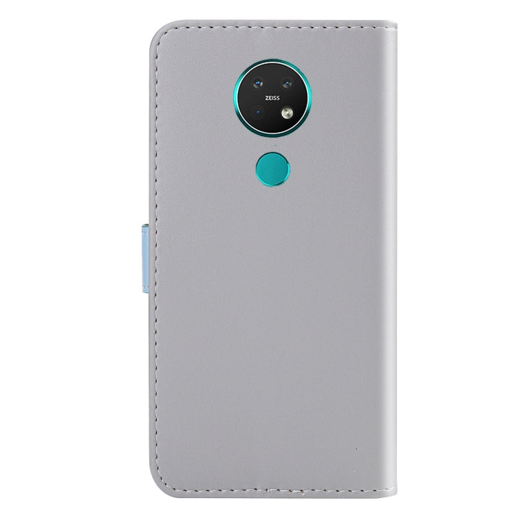 For Nokia 7.2 Tricolor Stitching Horizontal Flip TPU + PU Leather Case with Holder & Card Slots & Wallet