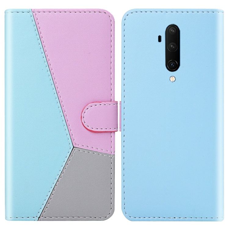 For OnePlus 7 Pro / 7T Pro Tricolor Stitching Horizontal Flip TPU + PU Leather Case with Holder & Card Slots & Wallet