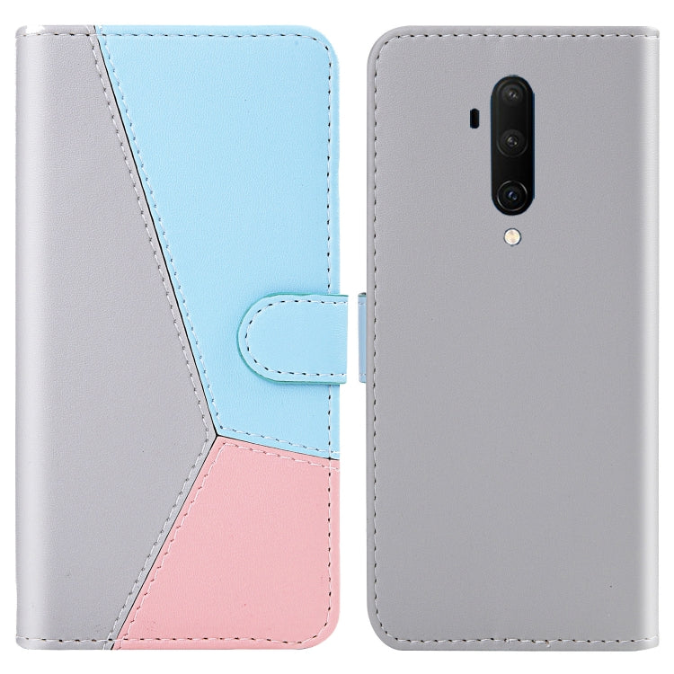 For OnePlus 7 Pro / 7T Pro Tricolor Stitching Horizontal Flip TPU + PU Leather Case with Holder & Card Slots & Wallet