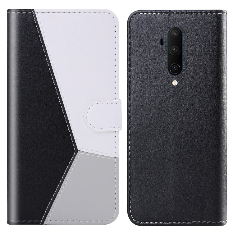 For OnePlus 7 Pro / 7T Pro Tricolor Stitching Horizontal Flip TPU + PU Leather Case with Holder & Card Slots & Wallet