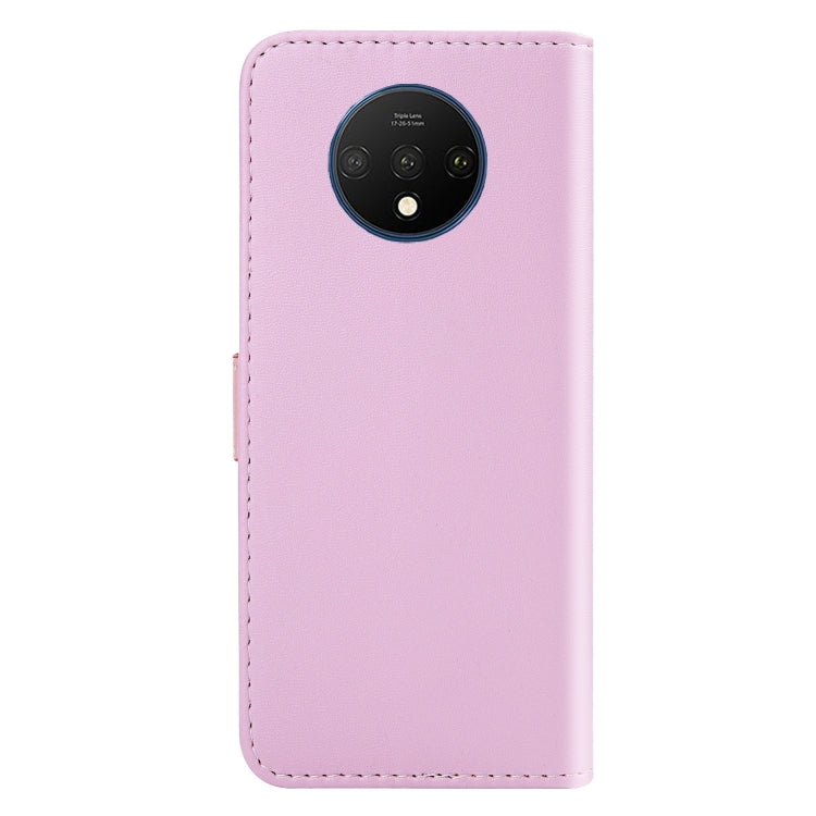 For OnePlus 7T Tricolor Stitching Horizontal Flip TPU + PU Leather Case with Holder & Card Slots & Wallet