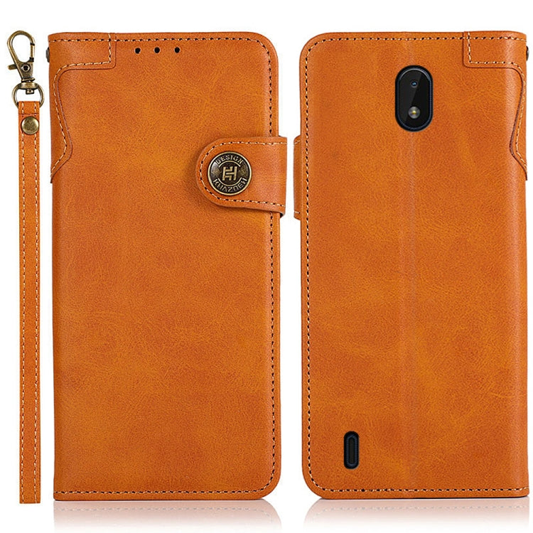 For Nokia C01 Core KHAZNEH Dual-Splicing Cowhide Texture Horizontal Flip Leather Case with Holder & Card Slots & Wallet & Photo Frame & Lanyard