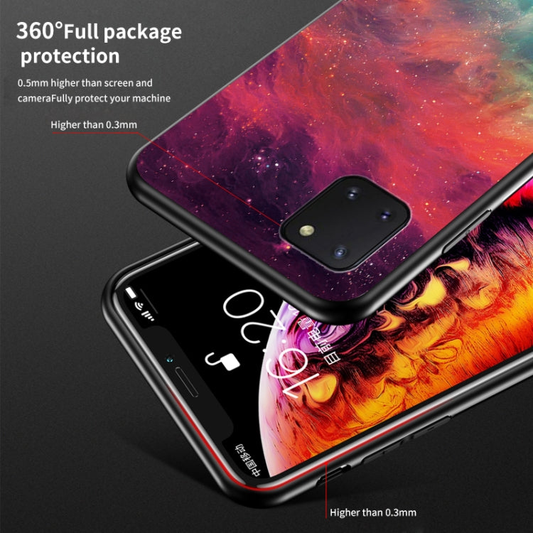 For Samsung Galaxy M60s Starry Sky Painted Tempered Glass TPU Shockproof Protective Case