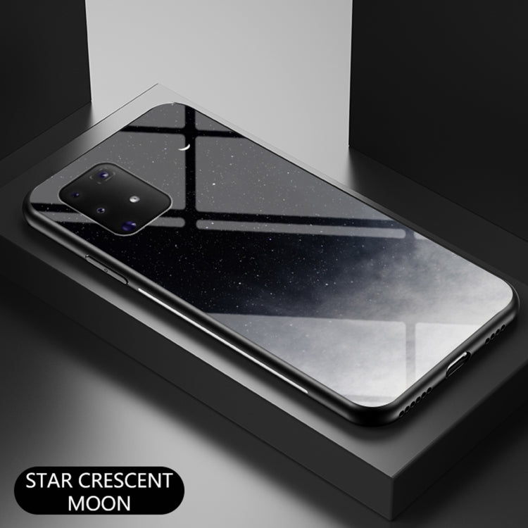 For Samsung Galaxy M80s Starry Sky Painted Tempered Glass TPU Shockproof Protective Case