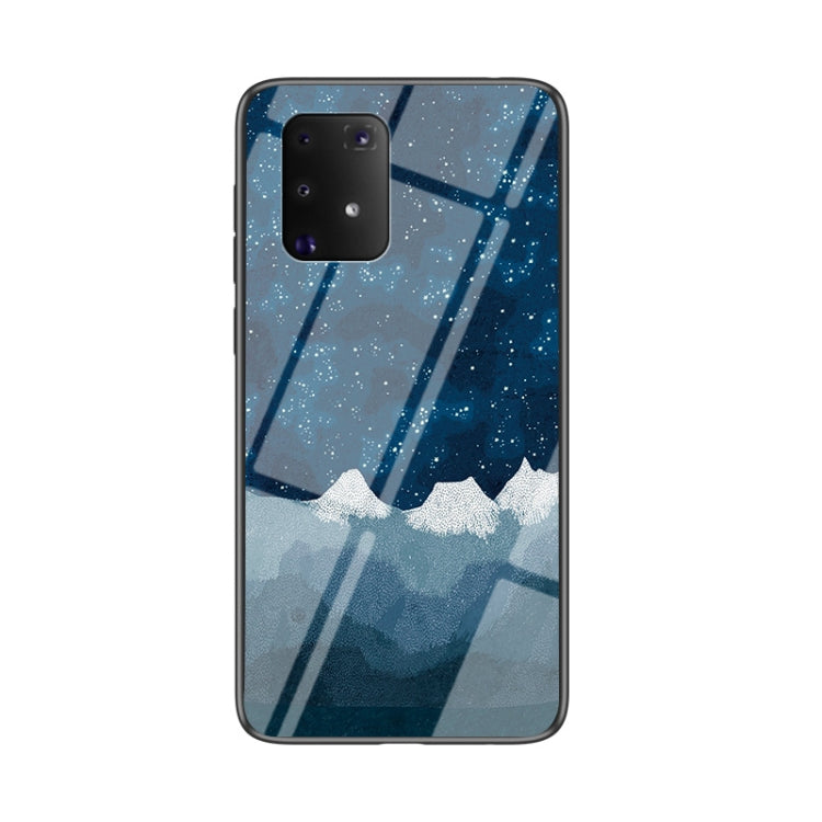 For Samsung Galaxy M80s Starry Sky Painted Tempered Glass TPU Shockproof Protective Case