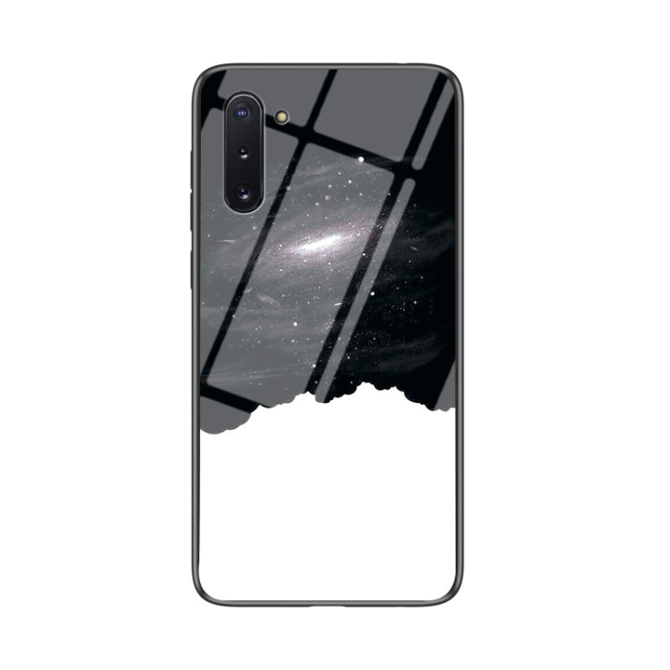 For Samsung Galaxy Note10 Starry Sky Painted Tempered Glass TPU Shockproof Protective Case