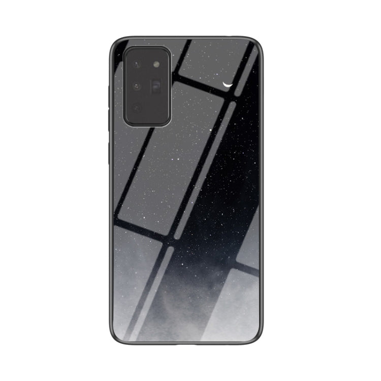 For Samsung Galaxy Note20 Starry Sky Painted Tempered Glass TPU Shockproof Protective Case