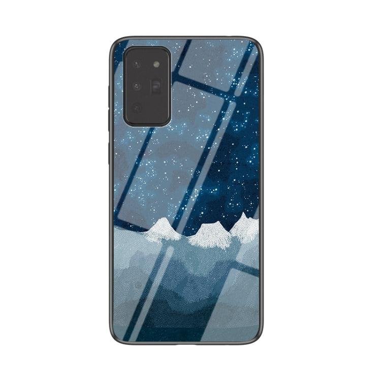For Samsung Galaxy Note20 Starry Sky Painted Tempered Glass TPU Shockproof Protective Case