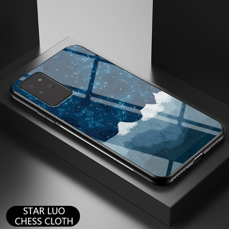For Samsung Galaxy Note20 Starry Sky Painted Tempered Glass TPU Shockproof Protective Case