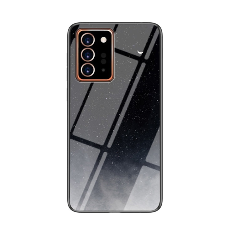 For Samsung Galaxy Note20 Ultra Starry Sky Painted Tempered Glass TPU Shockproof Protective Case