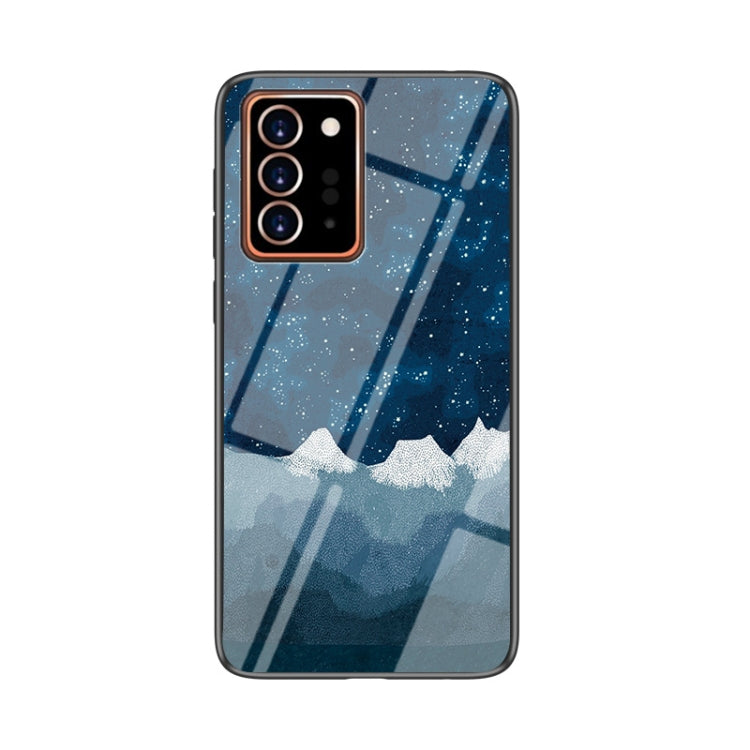 For Samsung Galaxy Note20 Ultra Starry Sky Painted Tempered Glass TPU Shockproof Protective Case
