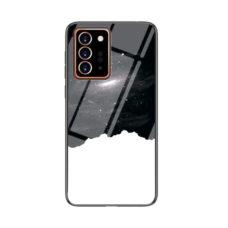 For Samsung Galaxy Note20 Ultra Starry Sky Painted Tempered Glass TPU Shockproof Protective Case