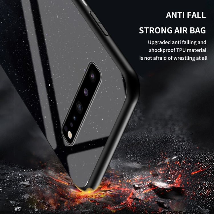 For Samsung Galaxy S10 5G Starry Sky Painted Tempered Glass TPU Shockproof Protective Case