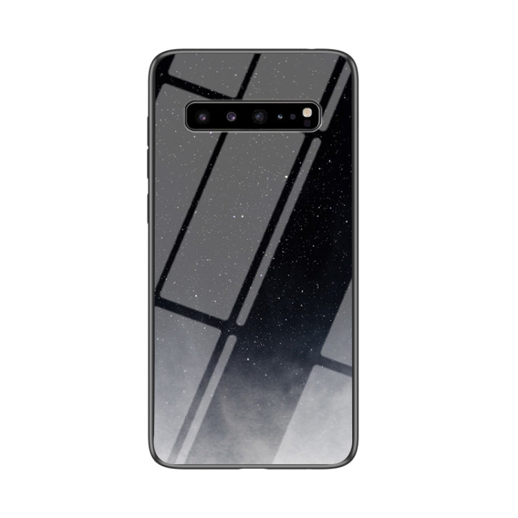 For Samsung Galaxy S10 5G Starry Sky Painted Tempered Glass TPU Shockproof Protective Case