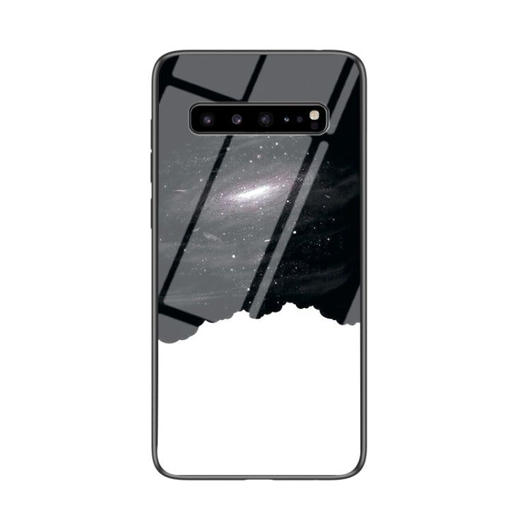 For Samsung Galaxy S10 5G Starry Sky Painted Tempered Glass TPU Shockproof Protective Case