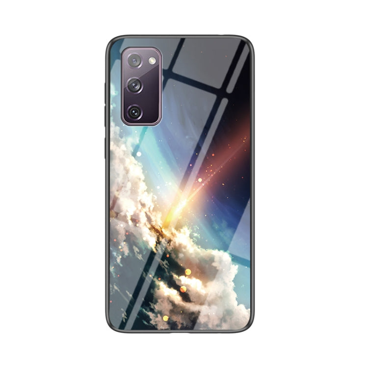 For Samsung Galaxy S20 FE Starry Sky Painted Tempered Glass TPU Shockproof Protective Case