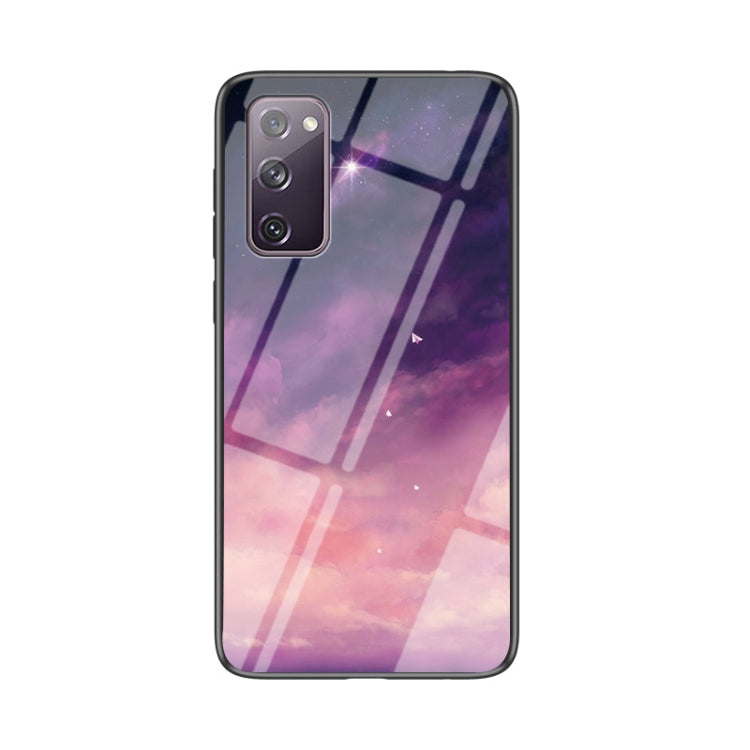 For Samsung Galaxy S20 FE Starry Sky Painted Tempered Glass TPU Shockproof Protective Case