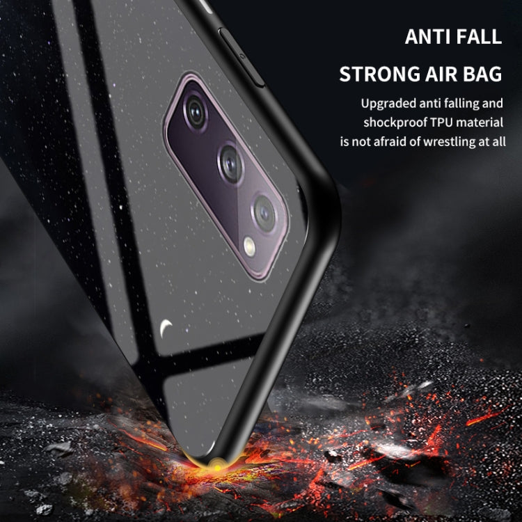 For Samsung Galaxy S20 FE Starry Sky Painted Tempered Glass TPU Shockproof Protective Case