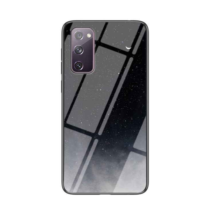 For Samsung Galaxy S20 FE Starry Sky Painted Tempered Glass TPU Shockproof Protective Case