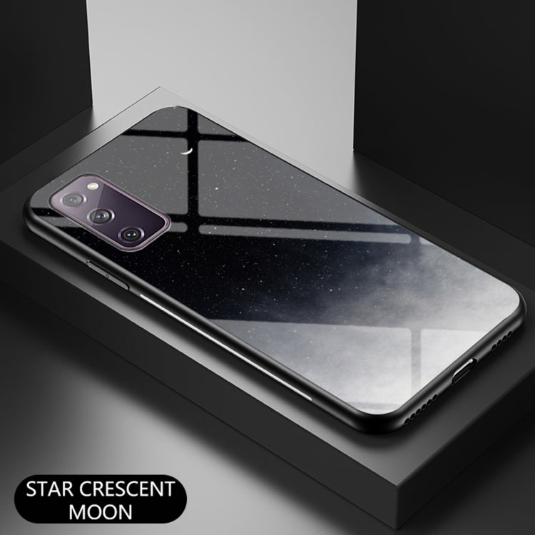 For Samsung Galaxy S20 FE Starry Sky Painted Tempered Glass TPU Shockproof Protective Case