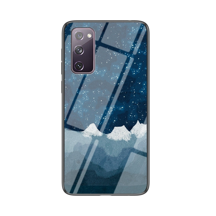 For Samsung Galaxy S20 FE Starry Sky Painted Tempered Glass TPU Shockproof Protective Case