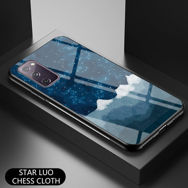 For Samsung Galaxy S20 FE Starry Sky Painted Tempered Glass TPU Shockproof Protective Case
