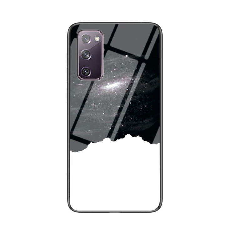 For Samsung Galaxy S20 FE Starry Sky Painted Tempered Glass TPU Shockproof Protective Case