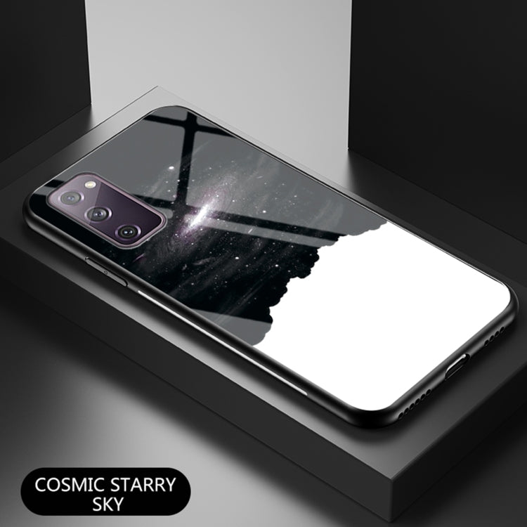 For Samsung Galaxy S20 FE Starry Sky Painted Tempered Glass TPU Shockproof Protective Case