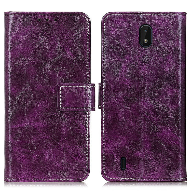 For Nokia C01 Plus Retro Crazy Horse Texture Horizontal Flip Leather Case with Holder & Card Slots & Photo Frame & Wallet