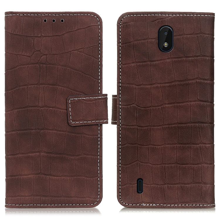 For Nokia C01 Core Magnetic Crocodile Texture Horizontal Flip Leather Case with Holder & Card Slots & Wallet