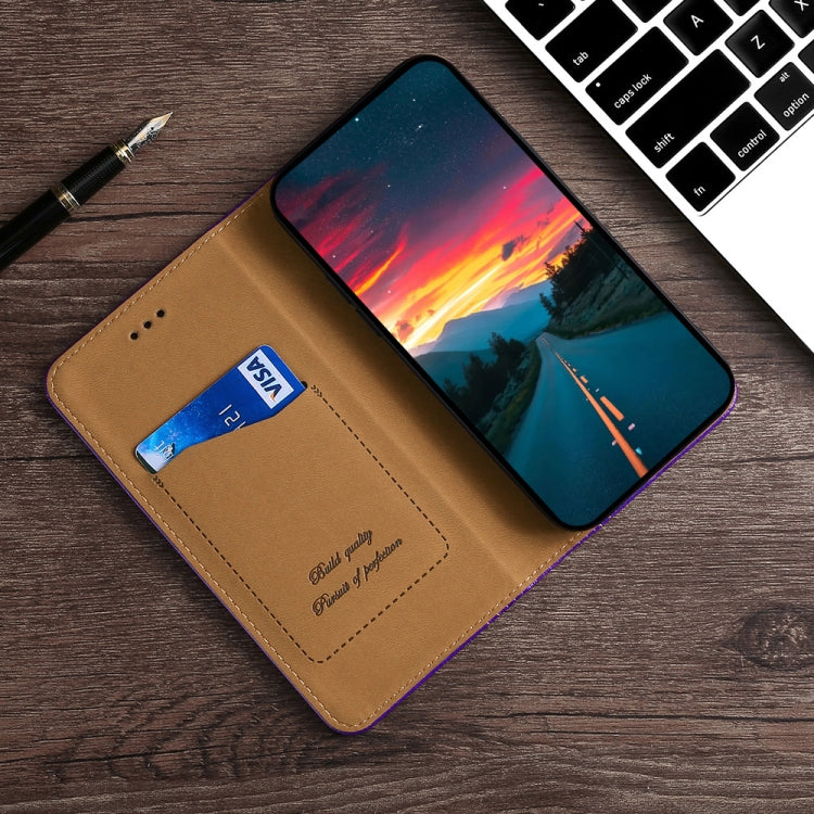 For OnePlus 9 Grid Texture Magnetic PU + TPU Horizontal Flip Leather Case with Holder & Card Slot