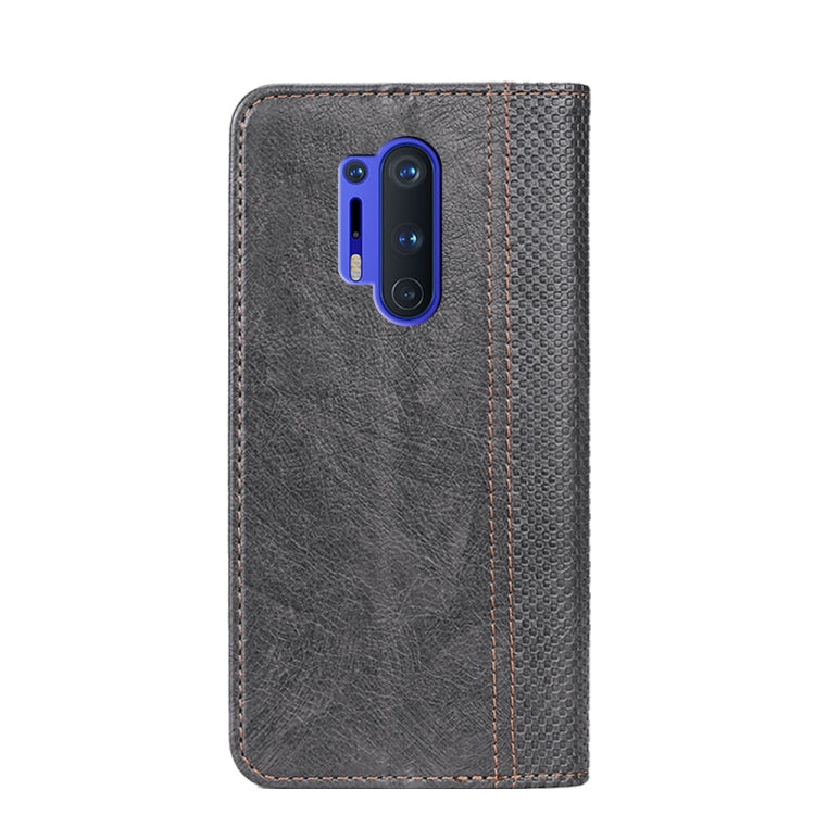 For OnePlus 8 Pro Grid Texture Magnetic PU + TPU Horizontal Flip Leather Case with Holder & Card Slot