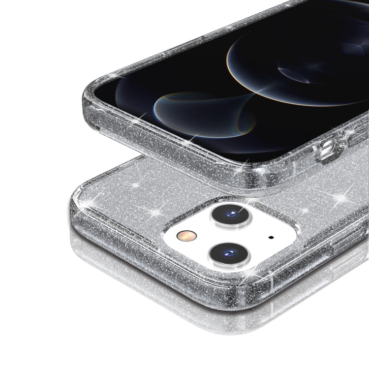 For iPhone 13 Shockproof Terminator Style Glitter Powder Protective Case