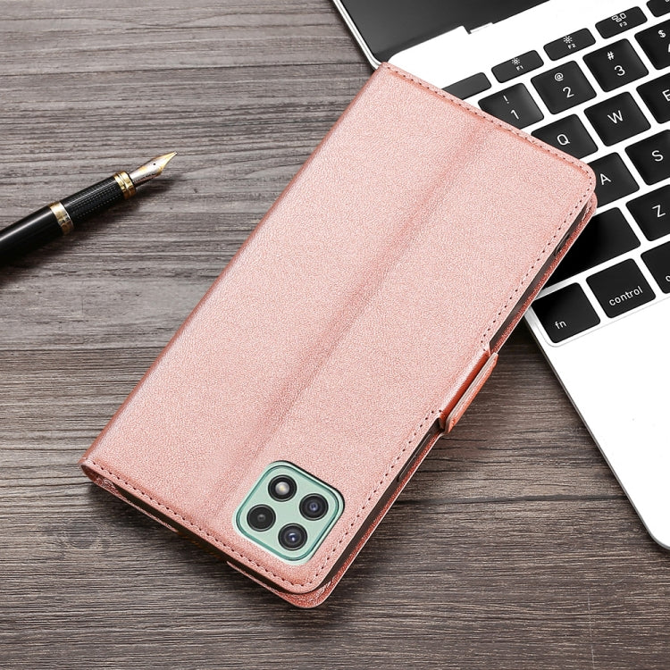 For Samsung Galaxy A22 5G Ultra-thin Voltage Side Buckle PU + TPU Horizontal Flip Leather Case with Holder & Card Slot