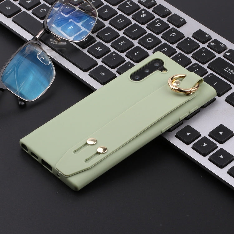 For Galaxy Note10 Shockproof Solid Color TPU Case with Wristband