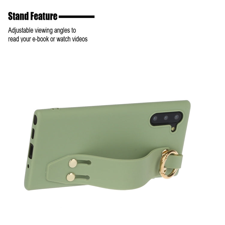 For Galaxy Note10 Shockproof Solid Color TPU Case with Wristband